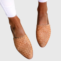 Joss | Woven Leather Flat Slip-On Sandals