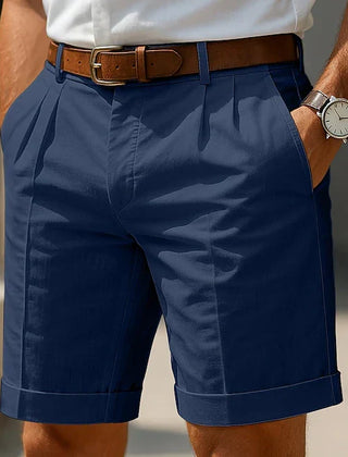 Vaughn | Pleated Front Summer Shorts – Blue