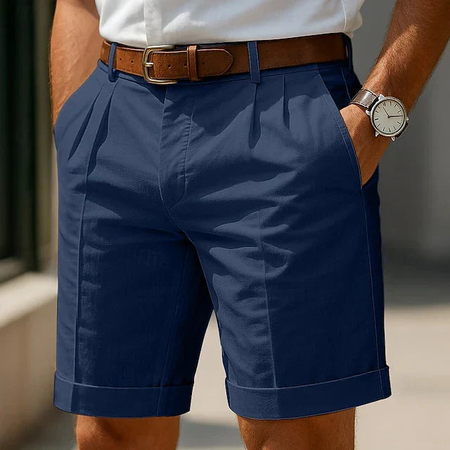 Vaughn | Pleated Front Summer Shorts – Blue