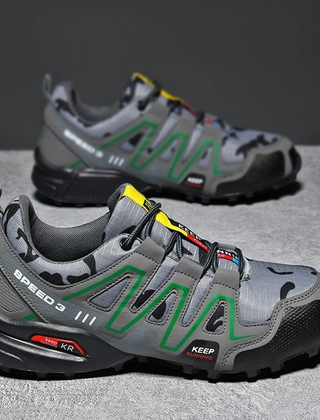 Ansel | Men's Durable Outdoor Hiking Shoes – Grey & Green