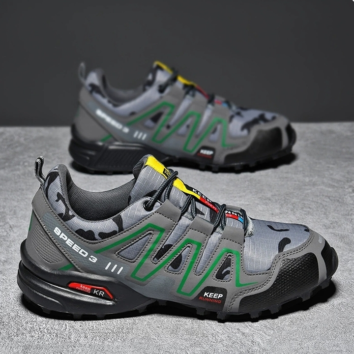 Ansel | Men's Durable Outdoor Hiking Shoes – Grey & Green